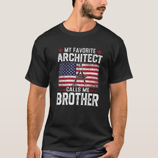 Mens American Flag建築家がお気に入りの私を呼ぶ Tシャツ (正面)