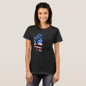 Mens American Flag Sunflower I Love Being A Kk Tシャツ (正面フル)