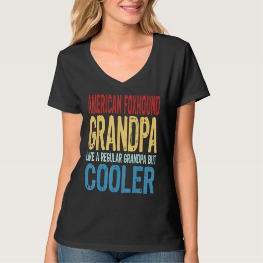 Mens American Foxhound Grandpa  Like a Grandpa but Tシャツ (正面)