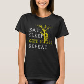 Mens Arborist Eat Sleep Get High Repeat Tシャツ (正面)