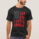 Mens Archery collecting arrowhead hunter us flag P Tシャツ (正面)