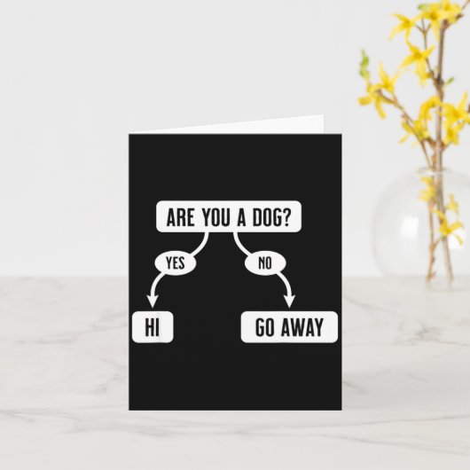 Mens Are You A Dog Funny Cute Flowchart  カード (黄色い花)