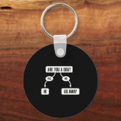 Mens Are You A Dog Funny Cute Flowchart  キーホルダー (正面)