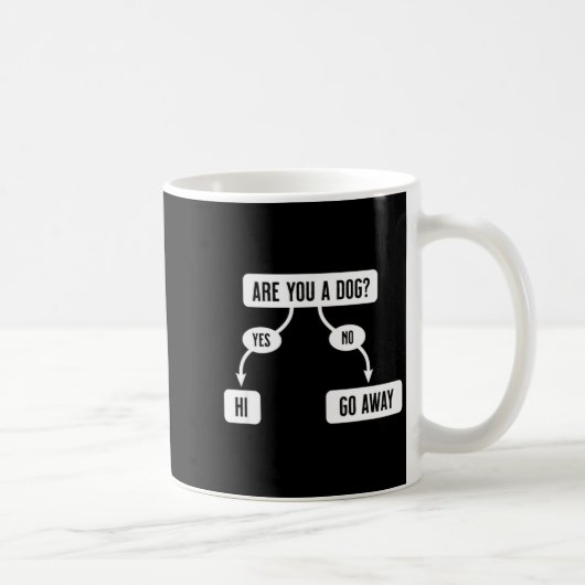 Mens Are You A Dog Funny Cute Flowchart  コーヒーマグカップ (右)