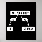 Mens Are You A Dog Funny Cute Flowchart ポスター (正面)