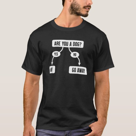 Mens Are You A Dog Funny Cute Flowchart  Tシャツ (正面)