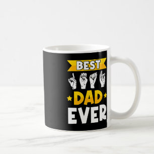 Mens ASL手話ろう者認識度ろう者パパ コーヒーマグカップ