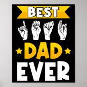 Mens Asl Sign Language Deaf Awareness And Deaf Dad ポスター (正面)