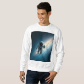 Men's Astronaut Space Galaxy Sweatshirt スウェットシャツ (正面フル)