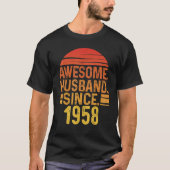 Mens Awesome Husband since 1958 Wedding Anniversar Tシャツ (正面)