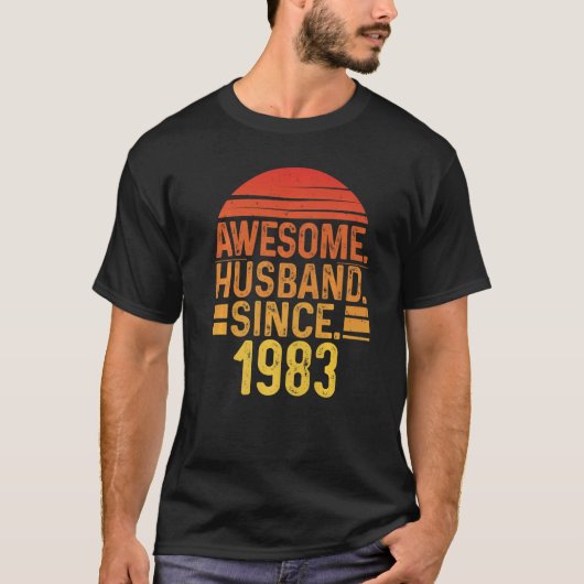 Mens Awesome Husband since 1983 Wedding Anniversar Tシャツ (正面)