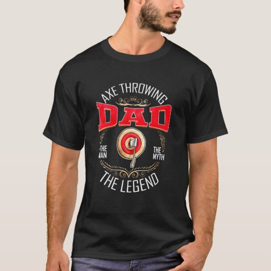 Mens Axe Throwing Dad Hatchet & Axe Throwing Tシャツ (正面)