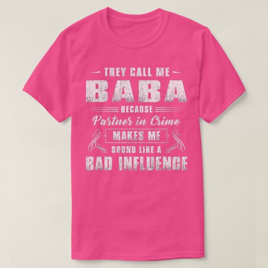 Mens Baba Partner In Crime  Funny Grandpa Fathers  Tシャツ (デザイン正面)