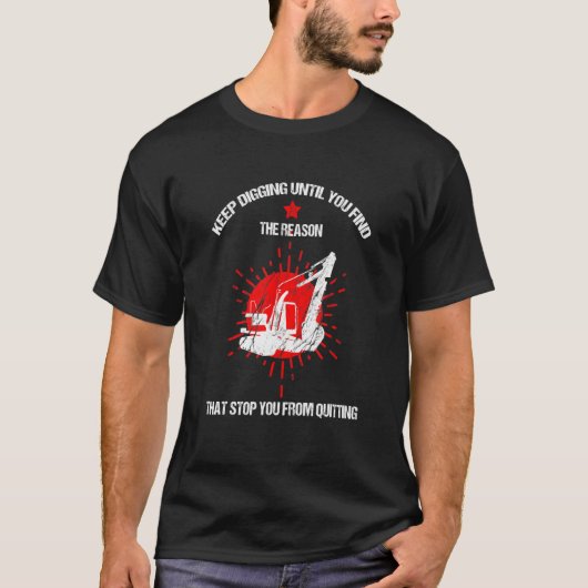 Mens Backhoe Operator for Excavator Sand Digger Tシャツ (正面)