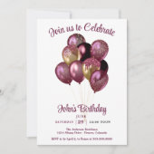 Mens Balloons Birthday  招待状 (正面)