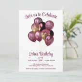 Mens Balloons Birthday  招待状 (スタンド正面)