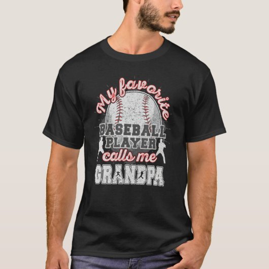 Mens Baseball Grandpa Favorite Baseball Player Cal Tシャツ (正面)