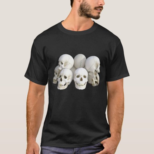 Men's Basic Dark T-Shirt/リアルスカル Tシャツ (正面)