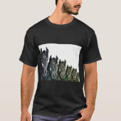Men's Basic Dark T-Shirt, Black Horses Art Tシャツ (正面)
