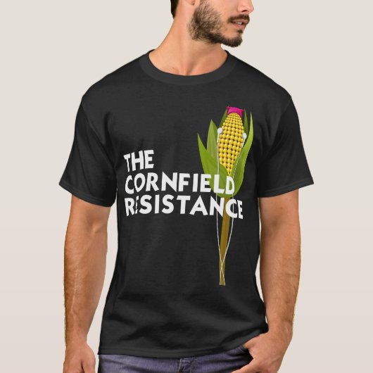 Men's Basic Dark T-Shirt, the Cornfield Resistance Tシャツ (正面)