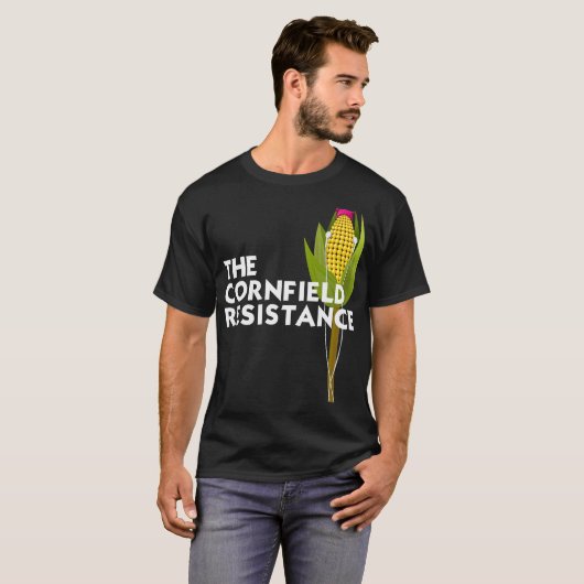 Men's Basic Dark T-Shirt, the Cornfield Resistance Tシャツ (正面フル)