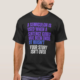 Men's Basic Tシャツのセミコロンとセミコロン Tシャツ