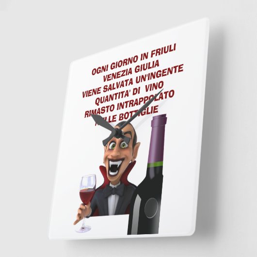 Men's Basic T-Shirt スクエア壁時計 (傾斜)