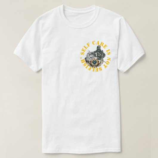 Men's Basic T-Shirt Self-Care is Not Selfish Tシャツ (デザイン正面)