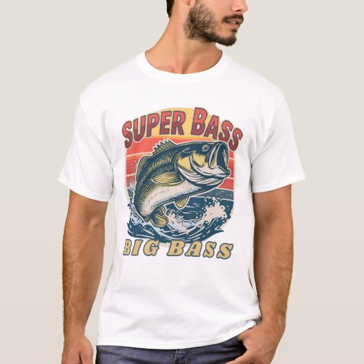 Men's Basic T-Shirt Super Bass Big Bass Tシャツ (正面)