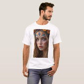 Men's basic t-shirt with a beautiful bohemian girl tシャツ (正面フル)