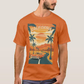 Men's Basic T-ShirtRetro California Travel Poster  Tシャツ (正面)