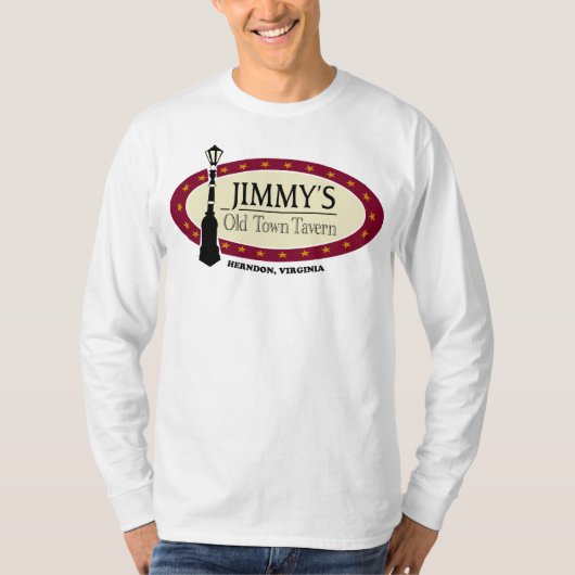 Men's Basic White JOTT Logo Long Sleeve Tシャツ (正面)