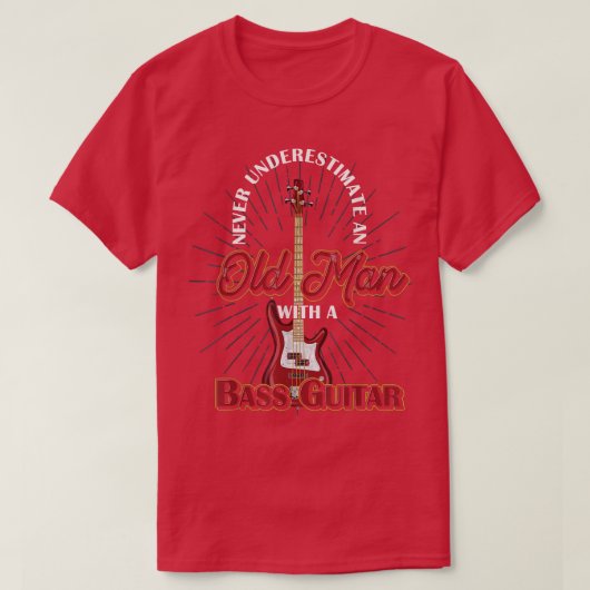 Mens Bass Guitar Player Men Retired Bassist Music Tシャツ (デザイン正面)