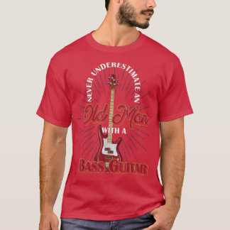 Mens Bass Guitar Player Men Retired Bassist Music  Tシャツ