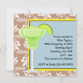 Mens BBQマルガリータビーチ誕生日パーティー招待 招待状 (裏面)
