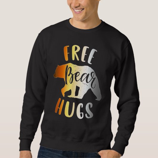 Mens Bear Community Free Bear Hugs  Gay Bear Pride スウェットシャツ (正面)