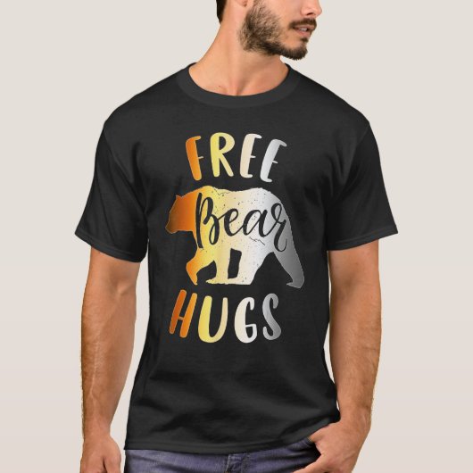Mens Bear Community Free Bear Hugs  Gay Bear Pride Tシャツ (正面)