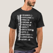 Mens Beard Scale Length Measurement Size Chart gif Tシャツ (正面)