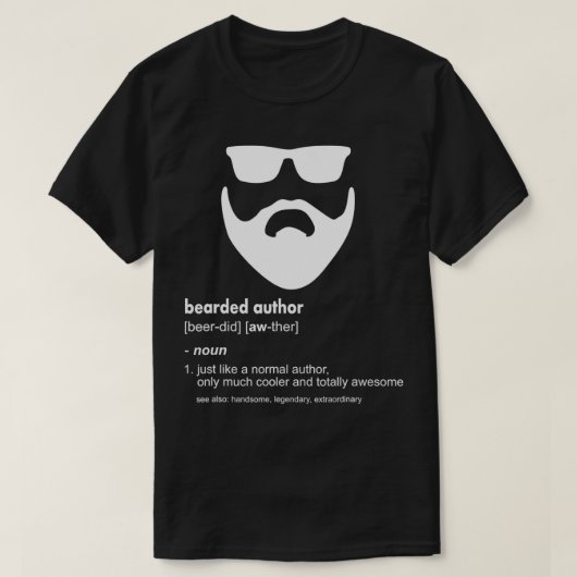 Mens Bearded Author  Funny Beard Writing Writer Gi Tシャツ (デザイン正面)