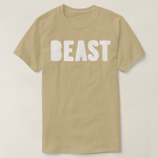 Mens BEAST Gym Fitness Workout Bodybuilding Motiva Tシャツ (デザイン正面)