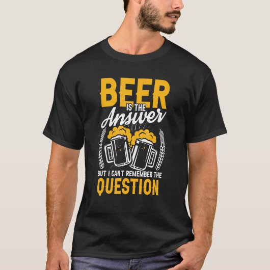 Mens Beerは答えパブクロールの飲み物 Tシャツ (正面)