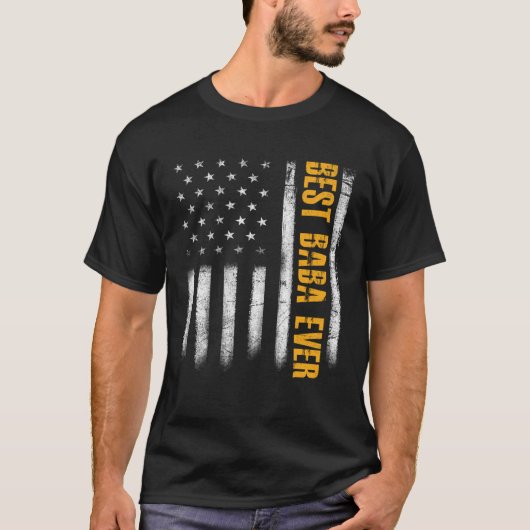 Mens Best Baba Ever American Flag Family Father s Tシャツ (正面)