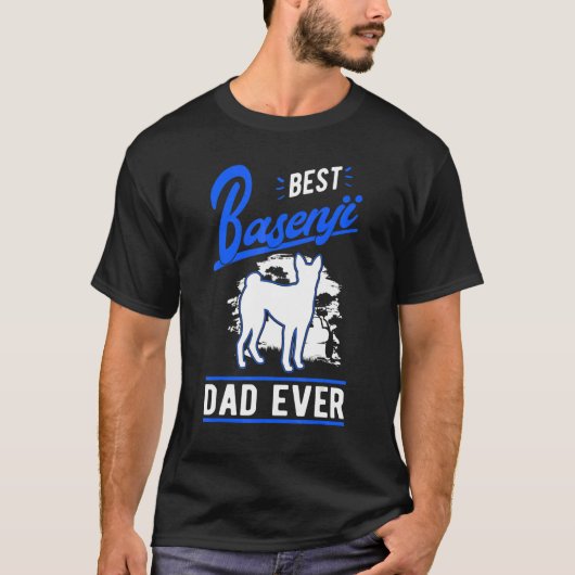 Mens Best Basenji Dad Ever Congo Terrier Basenji Tシャツ (正面)
