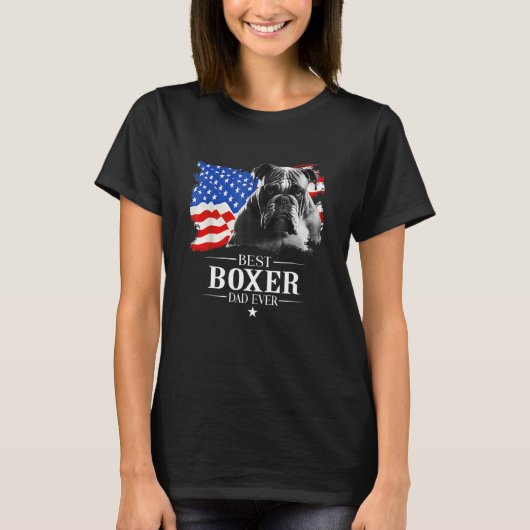 Mens Best Boxer Dad Ever American Flag Father s Da Tシャツ (正面)