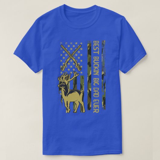 Mens Best Buckin BIG DAD Ever Deer Hunting Bucking Tシャツ (デザイン正面)