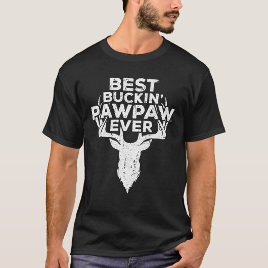 Mens Best Buckin' Pawpaw Ever Deer Hunters Gift Tシャツ (正面)