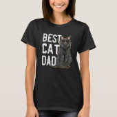Mens Best Cat Dad Ever for at of Maine Coons Tシャツ (正面)