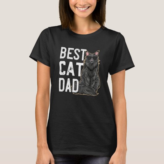 Mens   Best Cat Dad Ever   for at   of Maine Coons Tシャツ (正面)