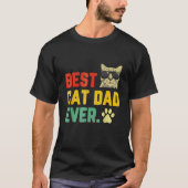 Mens   Best Cat Dad Ever  Men's Cat Dad   Cat Dad Tシャツ (正面)