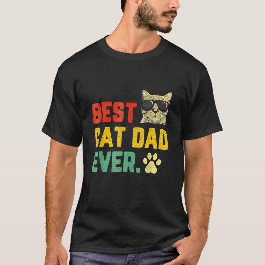 Mens Best Cat Dad Ever Men's Cat Dad Cat Dad Tシャツ (正面)